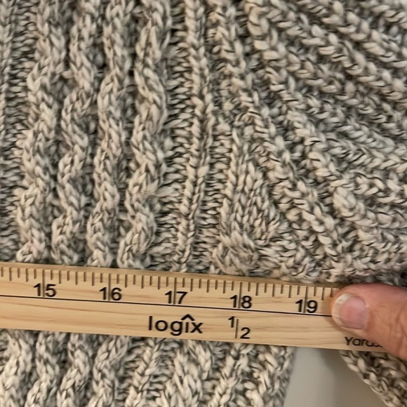 Super dry JPN wool blend women’s sz S heavy cable knit gray heather sweater - Picture 15 of 17